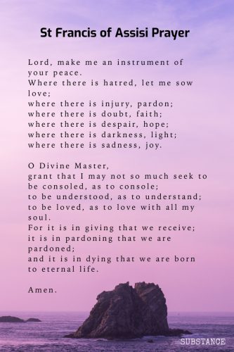 St Francis of Assisi Prayer, prayer for raising vibrations